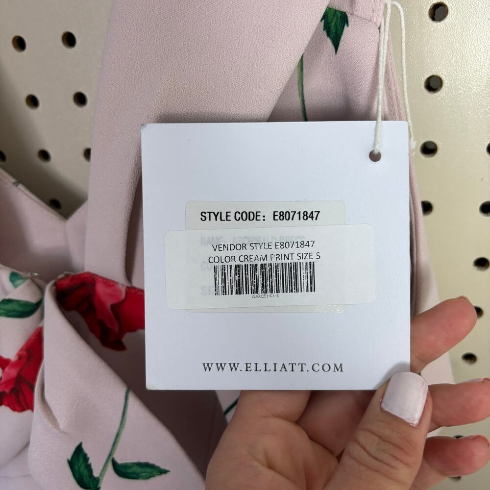 NWT Elliatt Archibald Pale Blush Floral Print Cutout Midi Dress - S - Picture 5 of 9